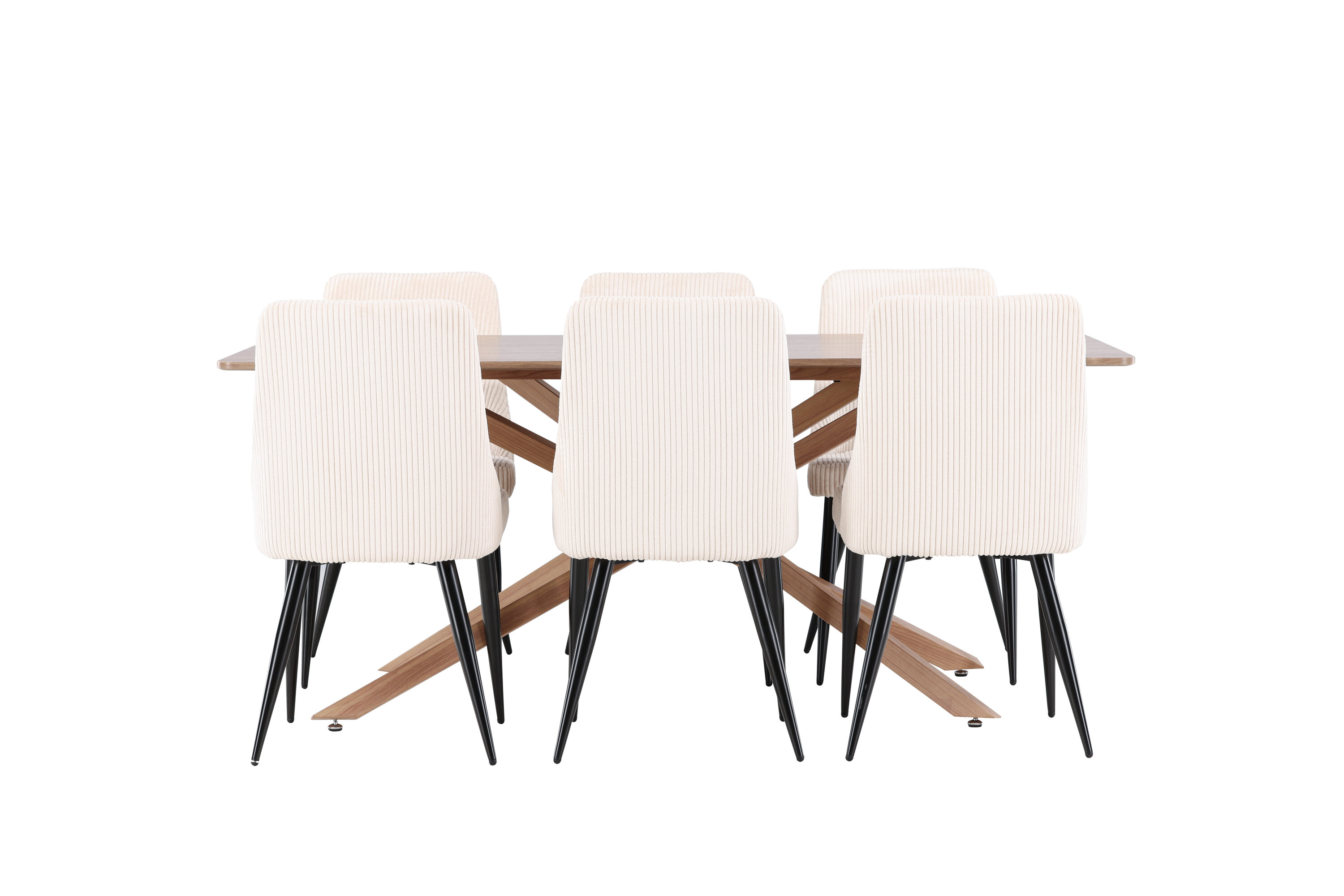 Piazza, Leone ensemble repas rectangulaire moka, beige, noir sur fond clair