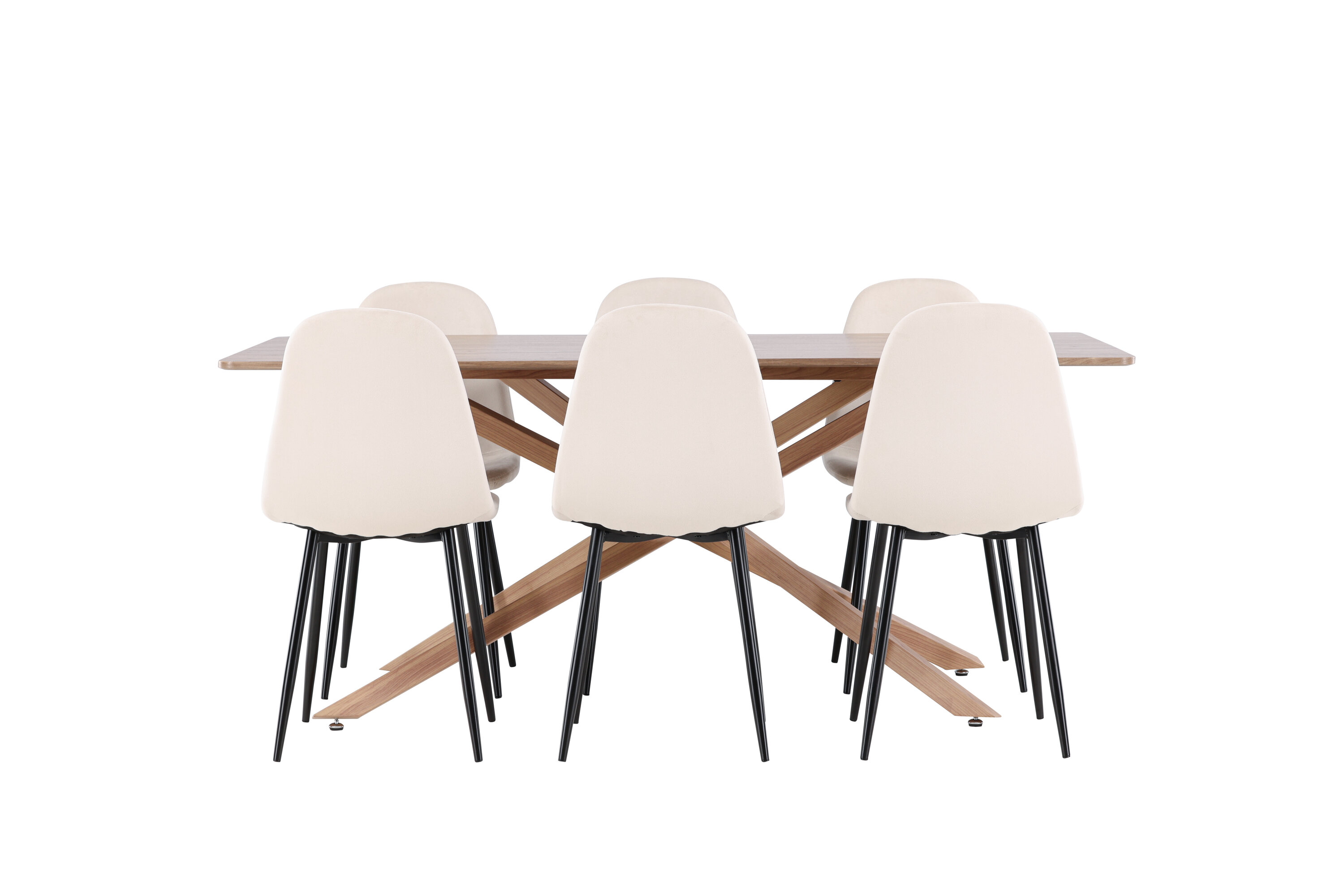 Piazza, Polar ensemble repas rectangulaire moka, beige, noir sur fond clair