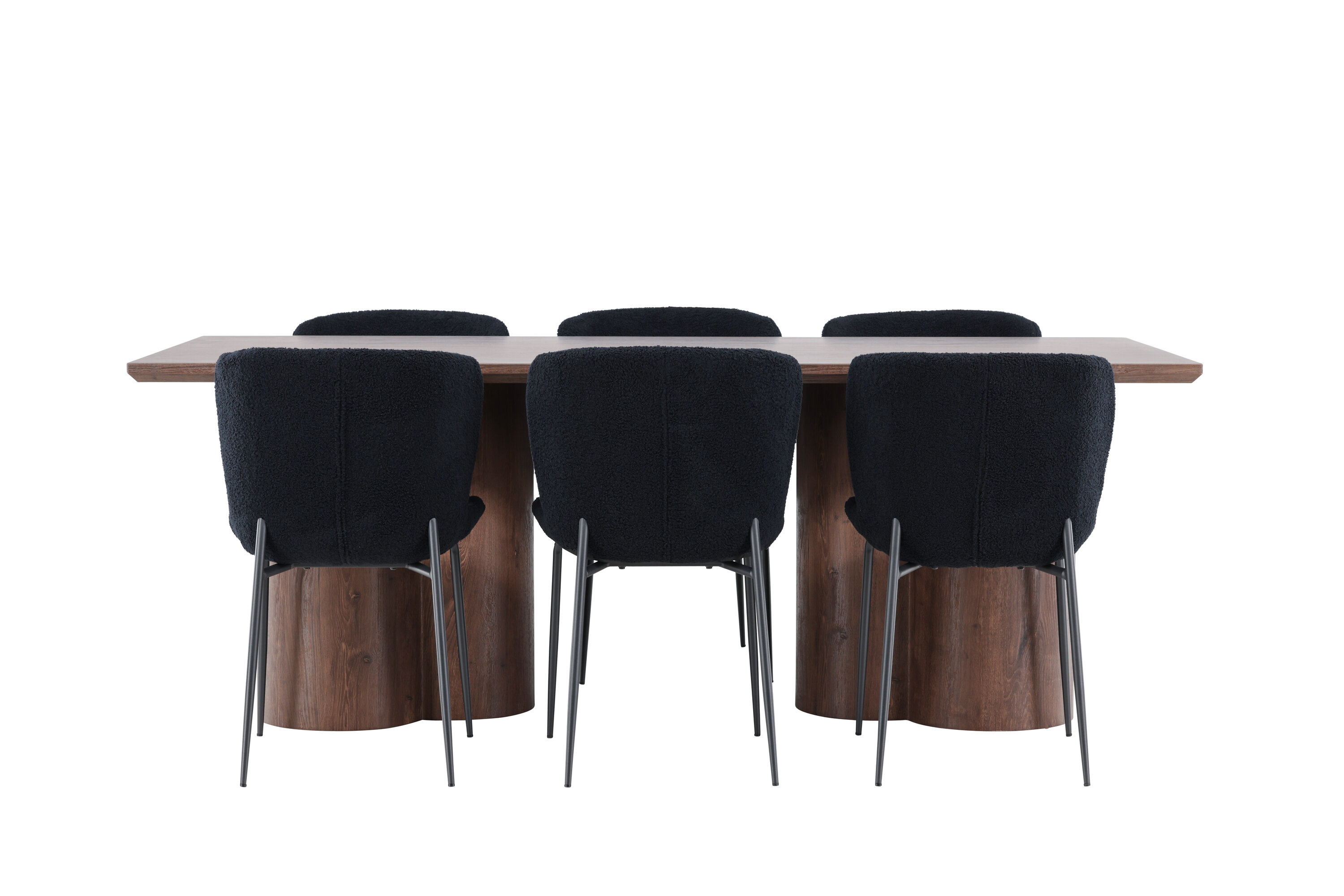 Olivia, Modesto ensemble repas rectangulaire moka, noir sur fond clair