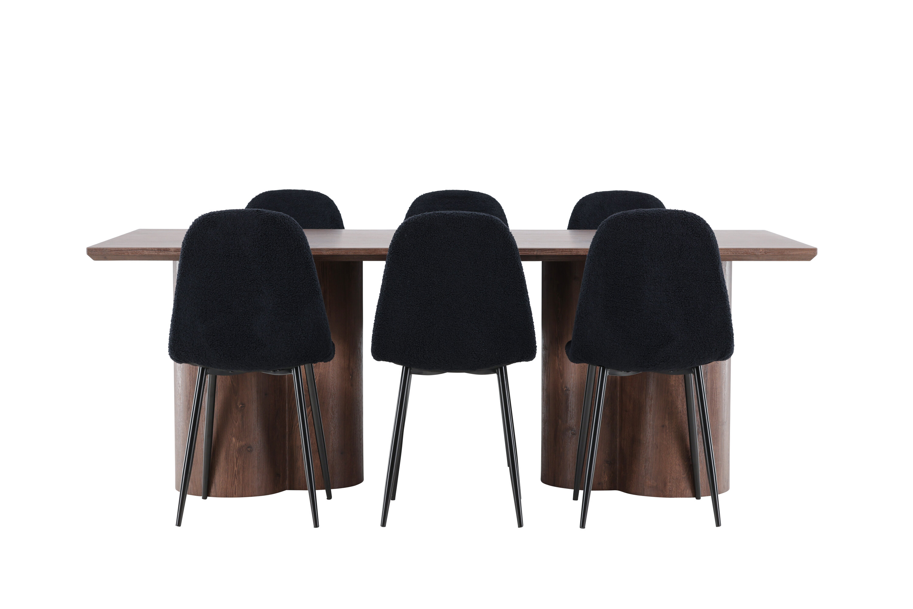 Olivia, Polar ensemble repas rectangulaire moka, noir sur fond clair