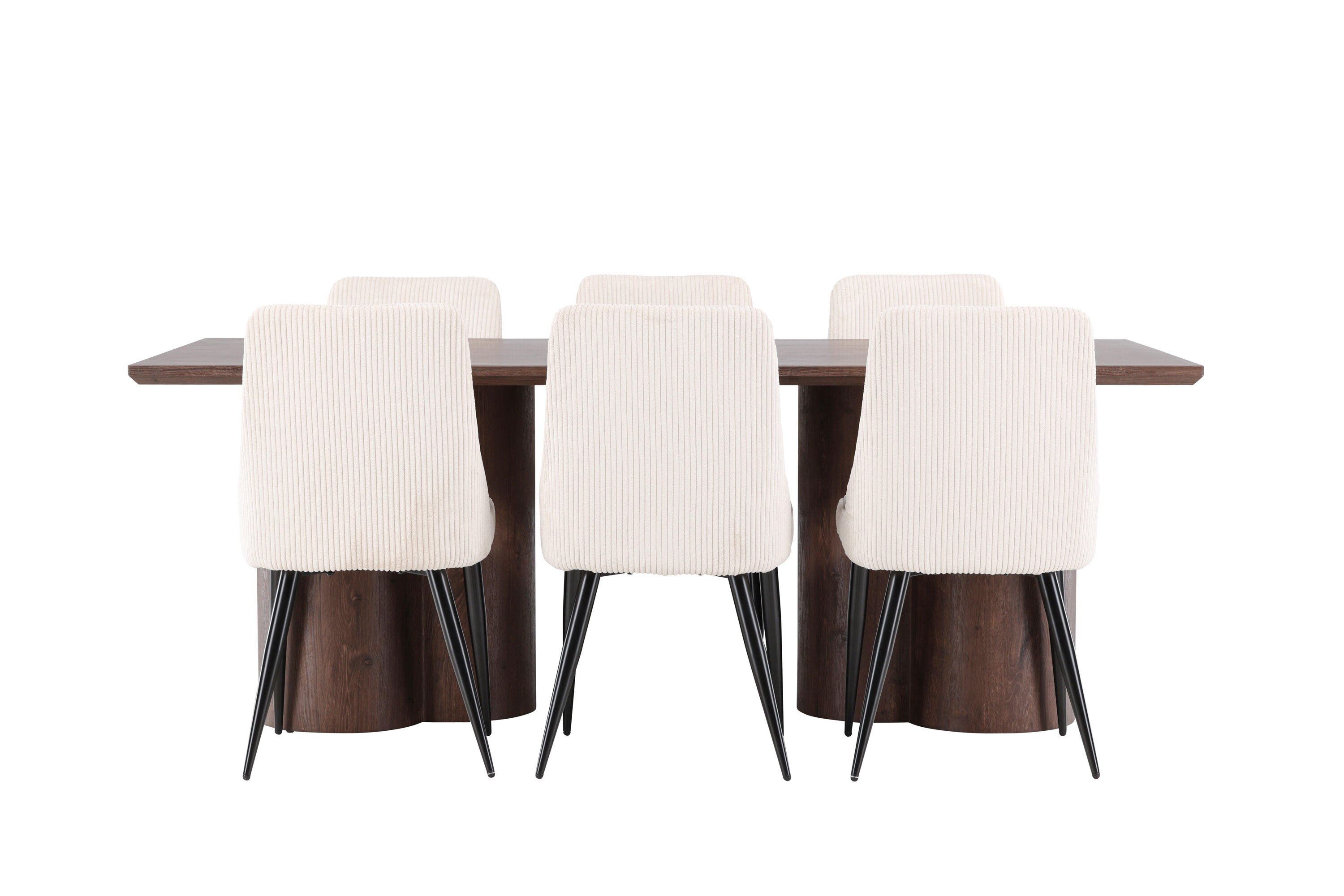 Olivia, Leone ensemble repas rectangulaire moka, beige, noir sur fond clair