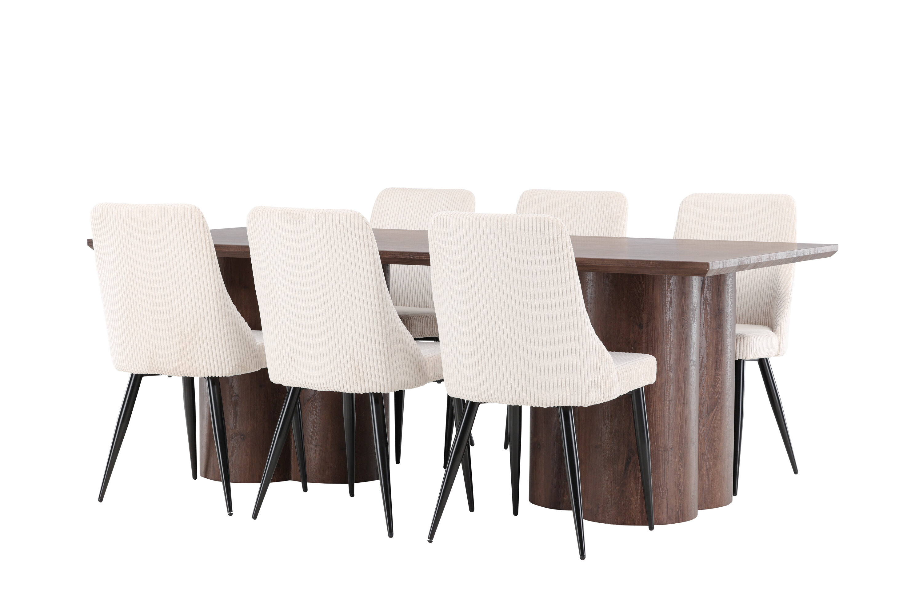 Olivia, Leone ensemble repas rectangulaire moka, beige, noir sur fond clair