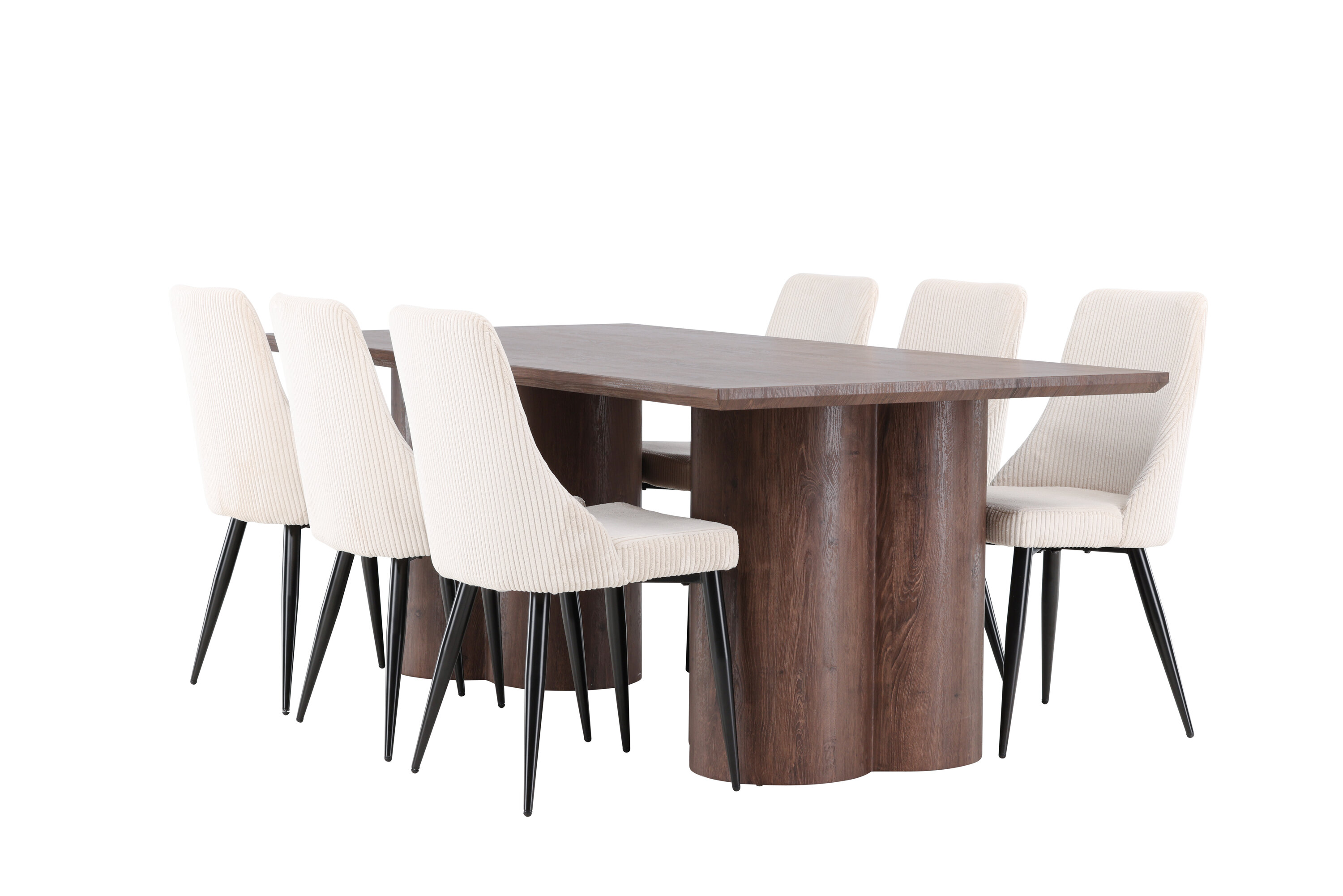 Olivia, Leone ensemble repas rectangulaire moka, beige, noir sur fond clair