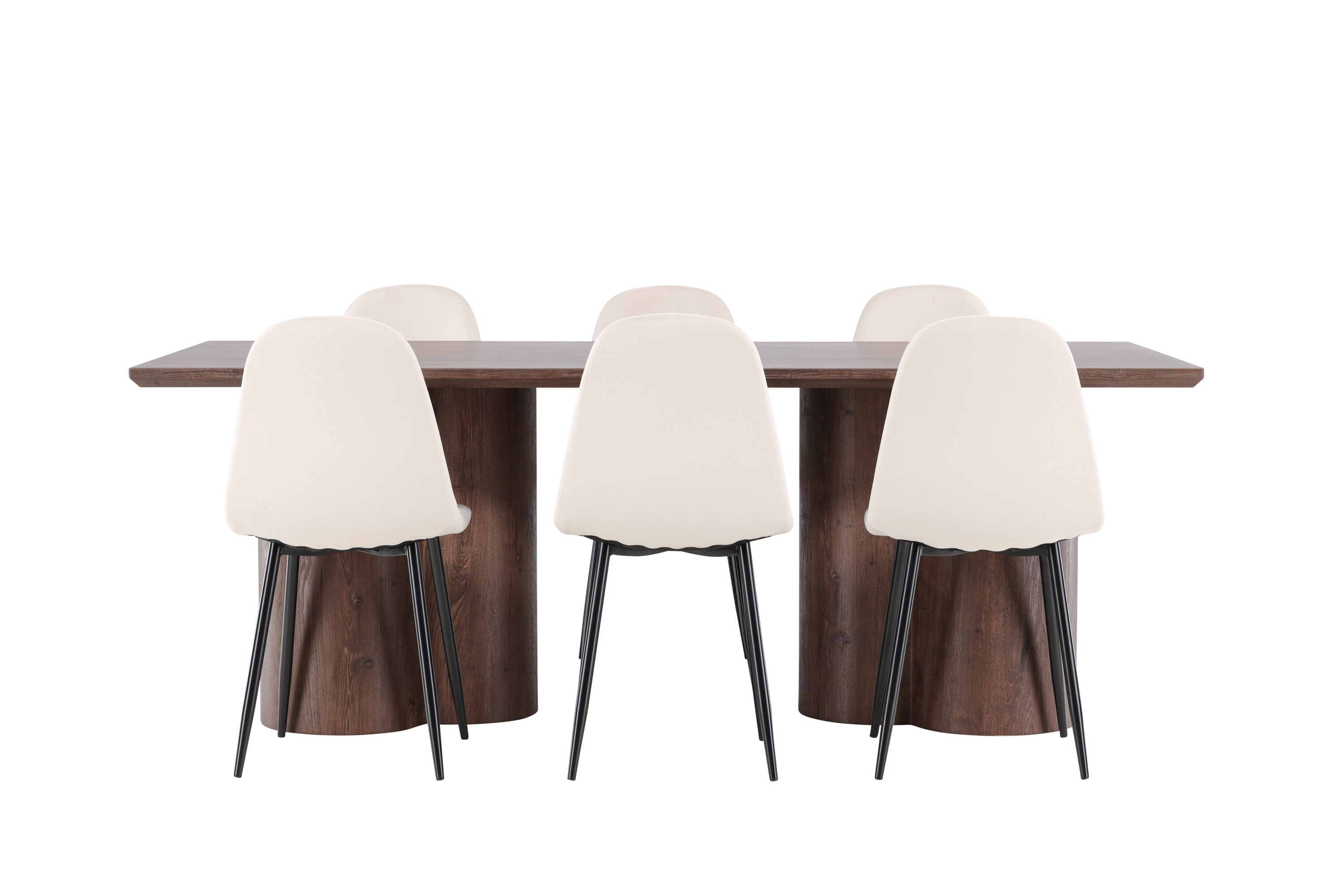 Olivia, Polar ensemble repas rectangulaire moka, beige, noir sur fond clair