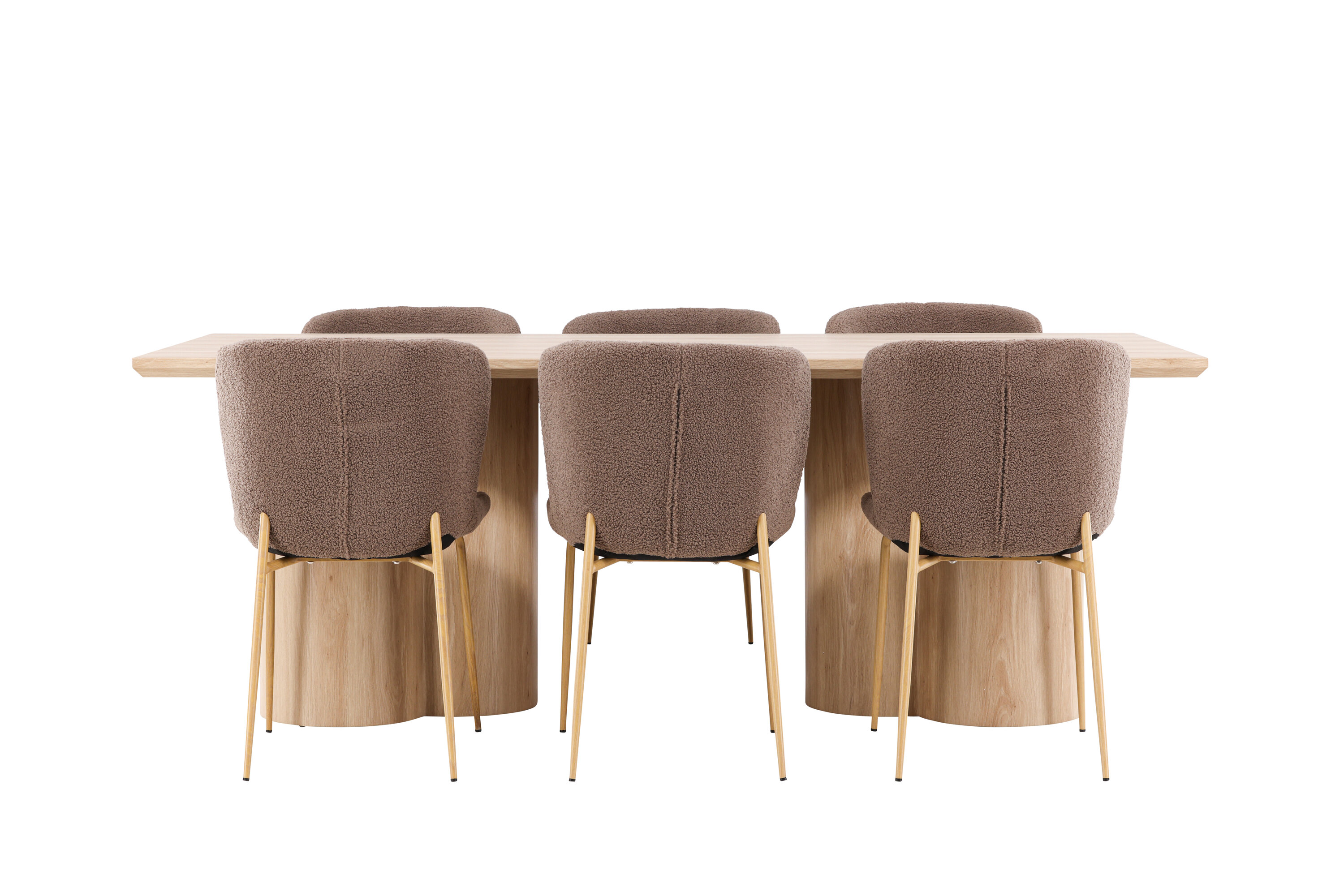 Olivia, Modesto ensemble repas rectangulaire naturel, marron, moka sur fond clair