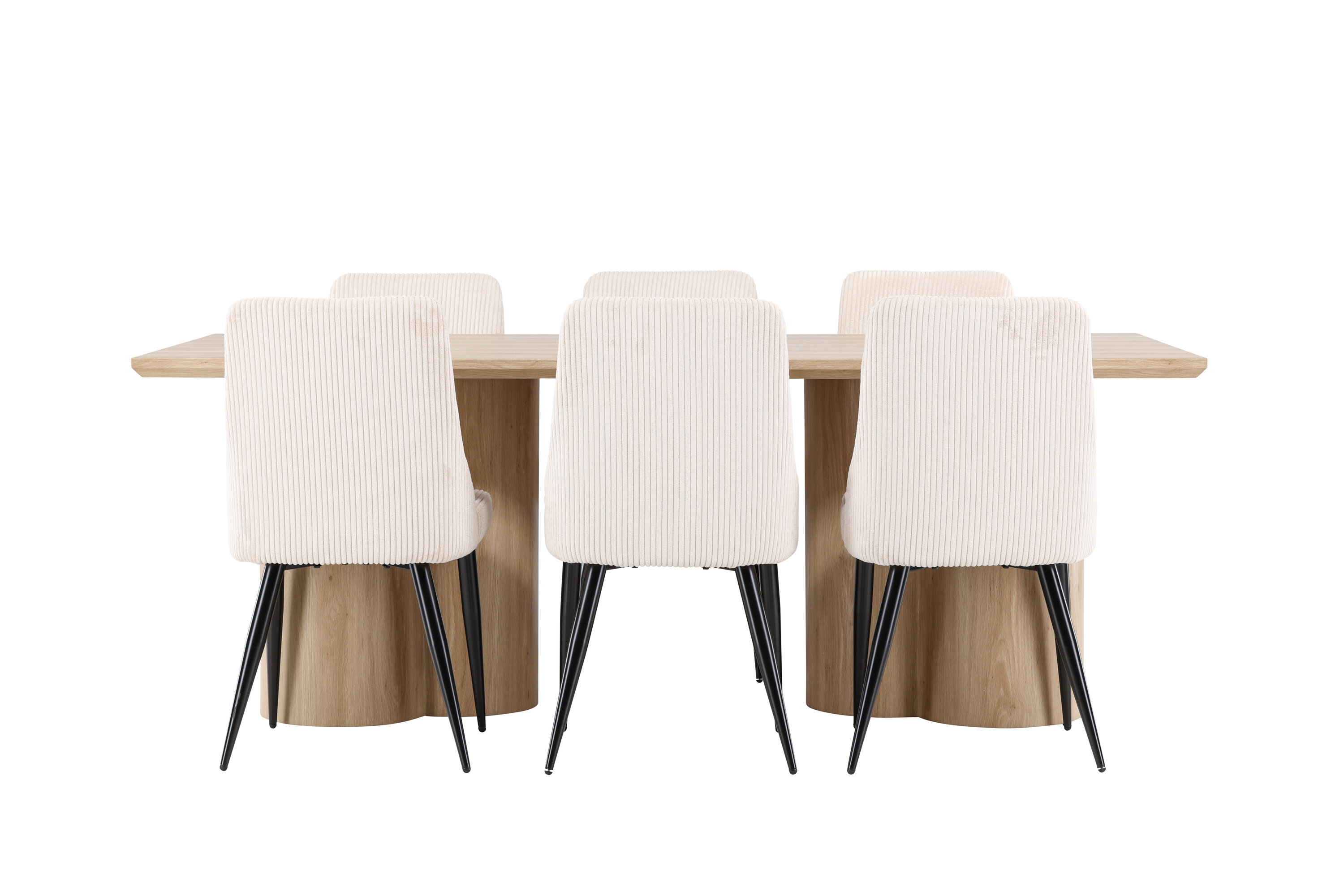 Olivia, Leone ensemble repas rectangulaire naturel, beige, noir sur fond clair