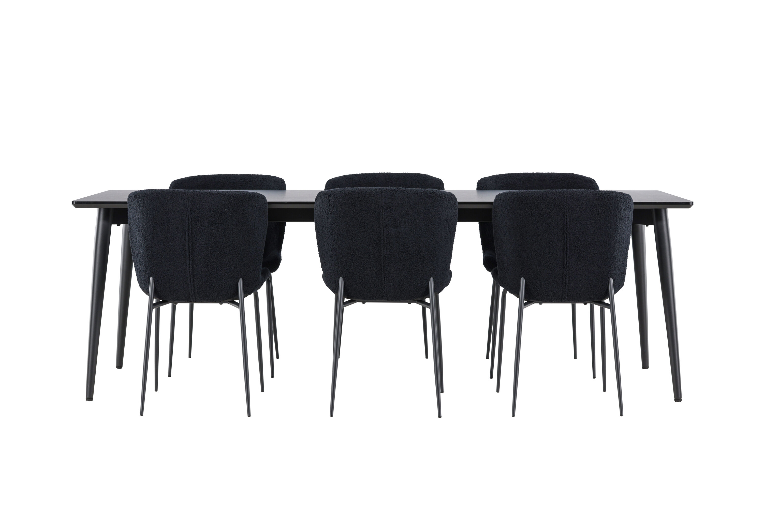 Ellis, Modesto ensemble repas rectangulaire noir sur fond clair