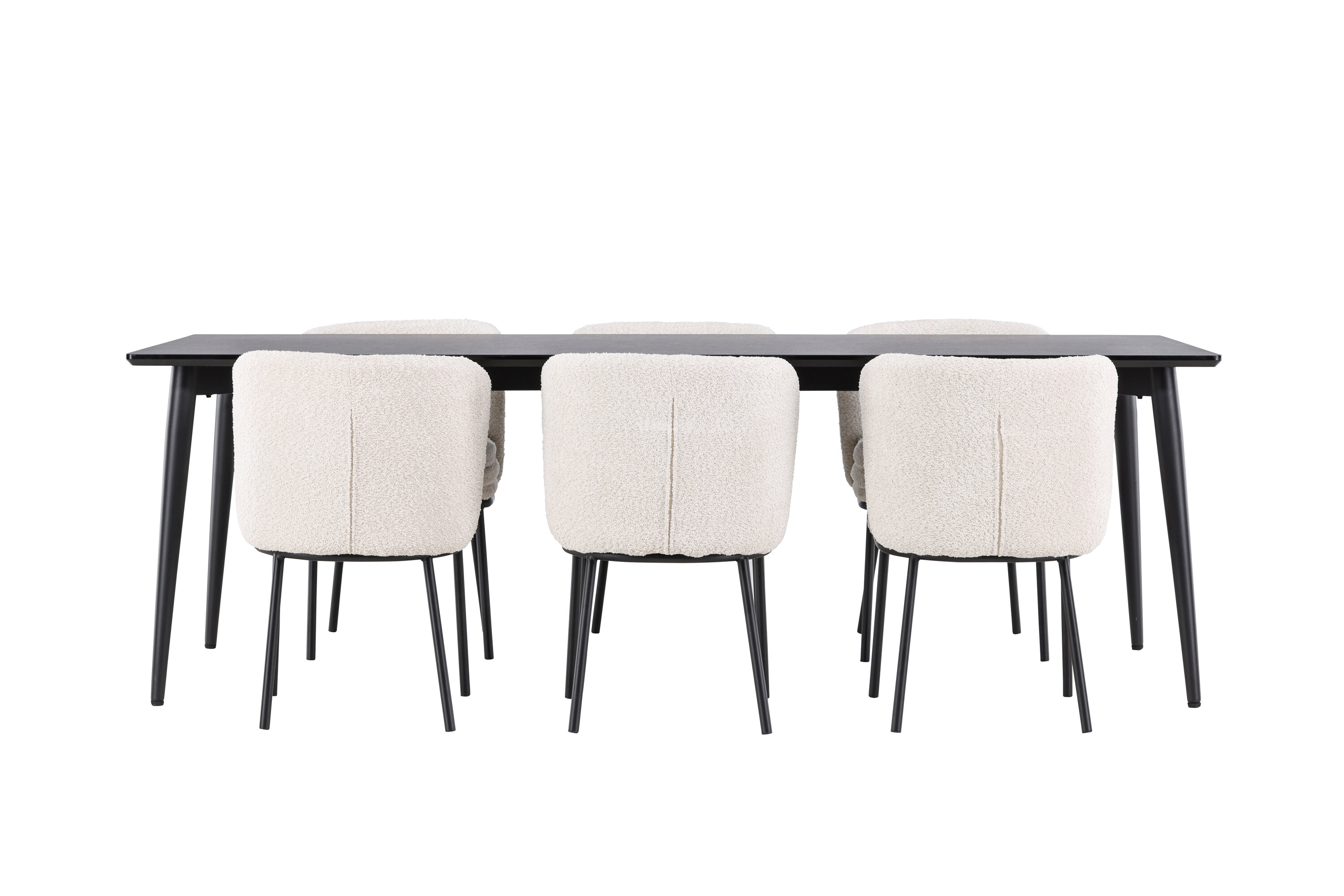 Ellis, Agnes ensemble repas rectangulaire noir, blanc sur fond clair