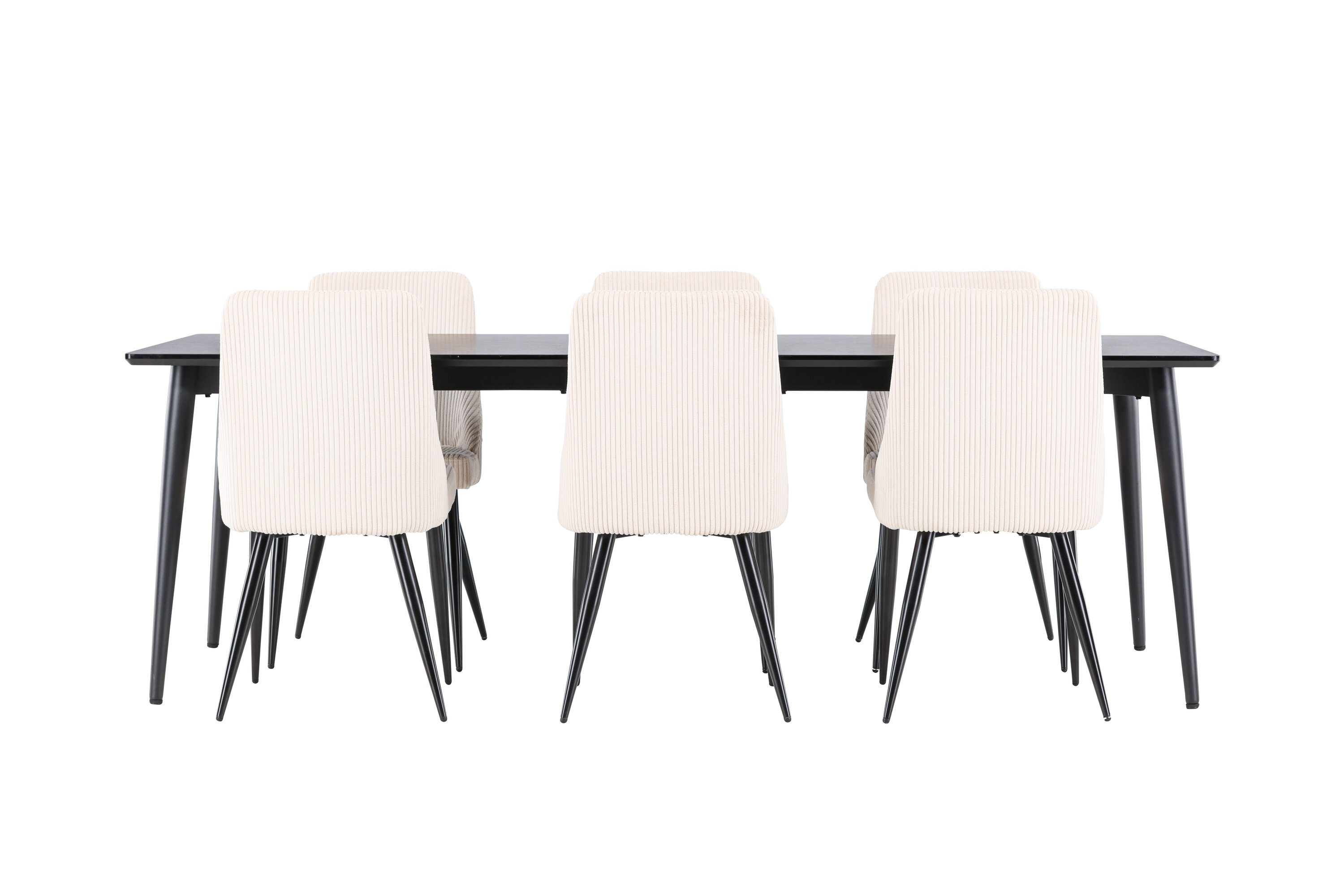 Ellis, Leone ensemble repas rectangulaire noir, beige sur fond clair