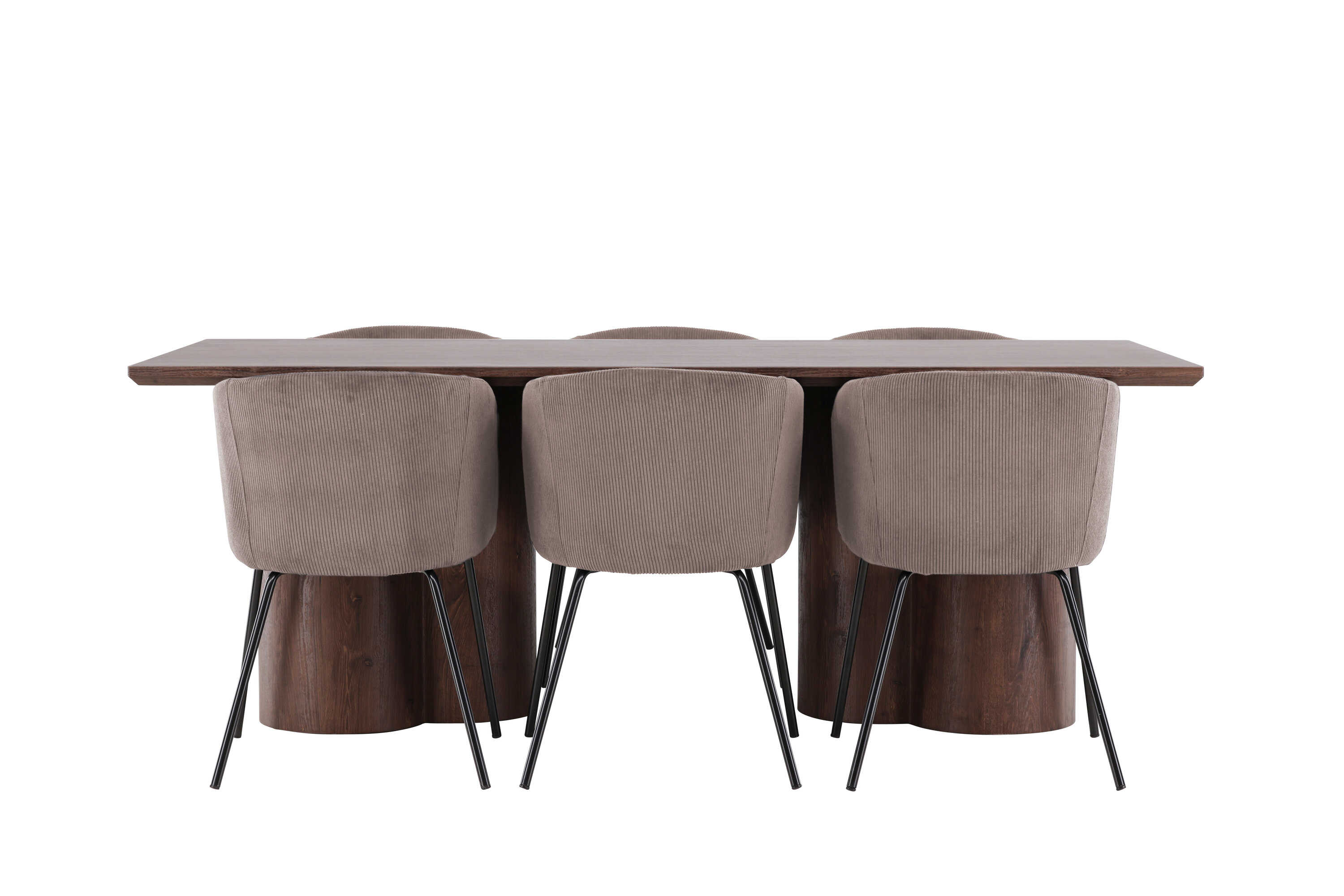 Olivia, Berit ensemble repas rectangulaire moka, marron sur fond clair
