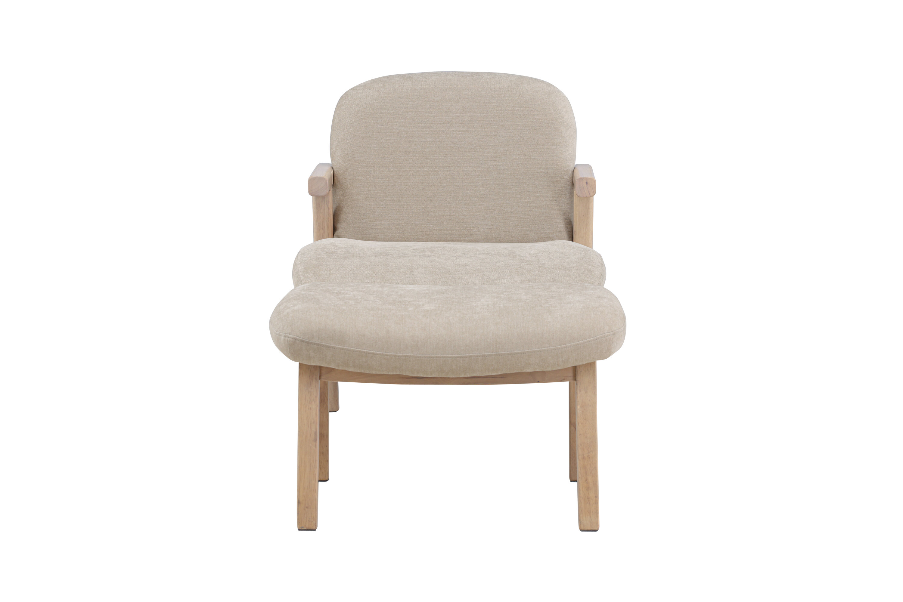 Rile fauteuil beige, blanchi sur fond clair