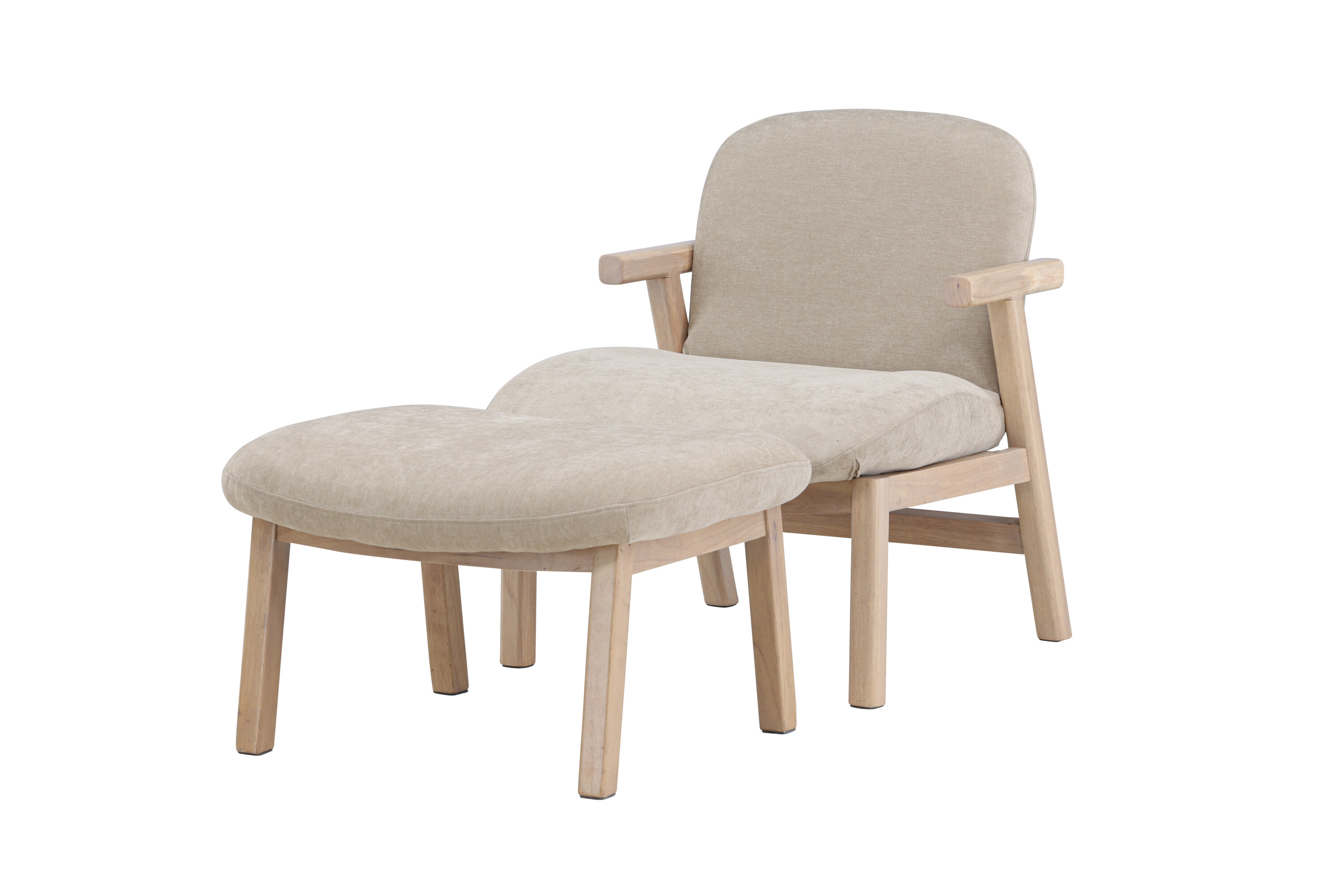 Rile fauteuil beige, blanchi sur fond clair
