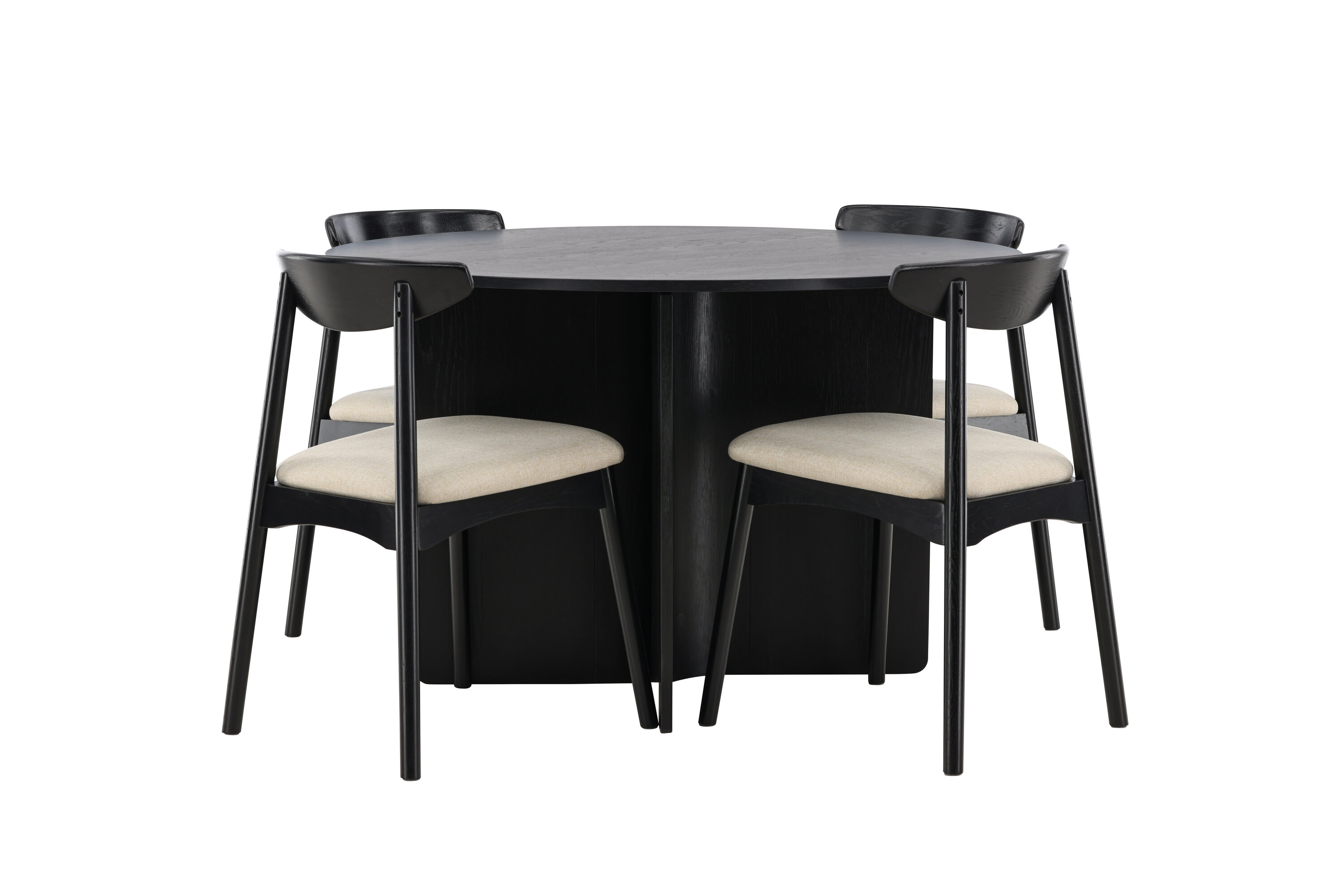 Tyresö, Ven ensemble repas rond noir, beige sur fond clair
