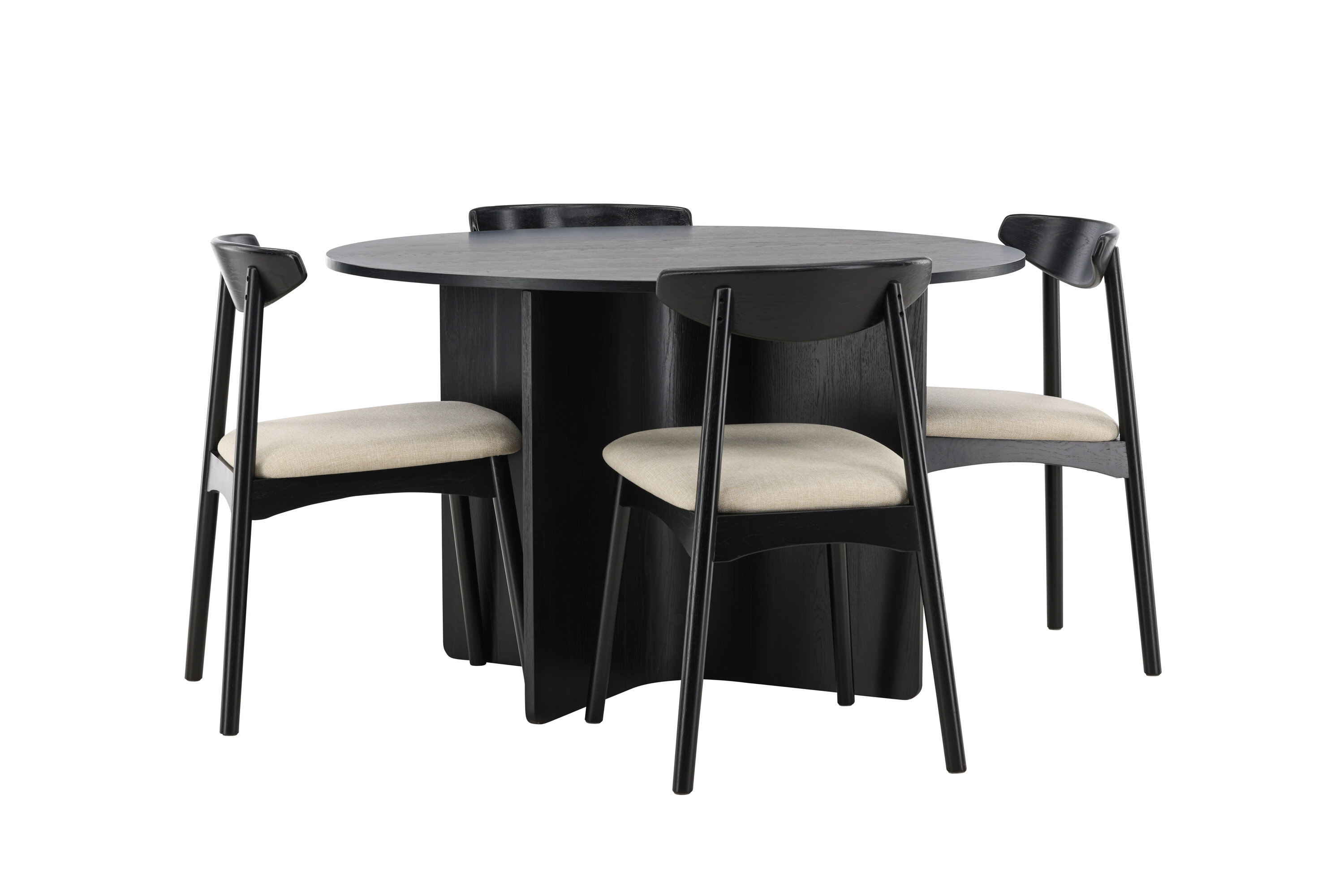 Tyresö, Ven ensemble repas rond noir, beige sur fond clair