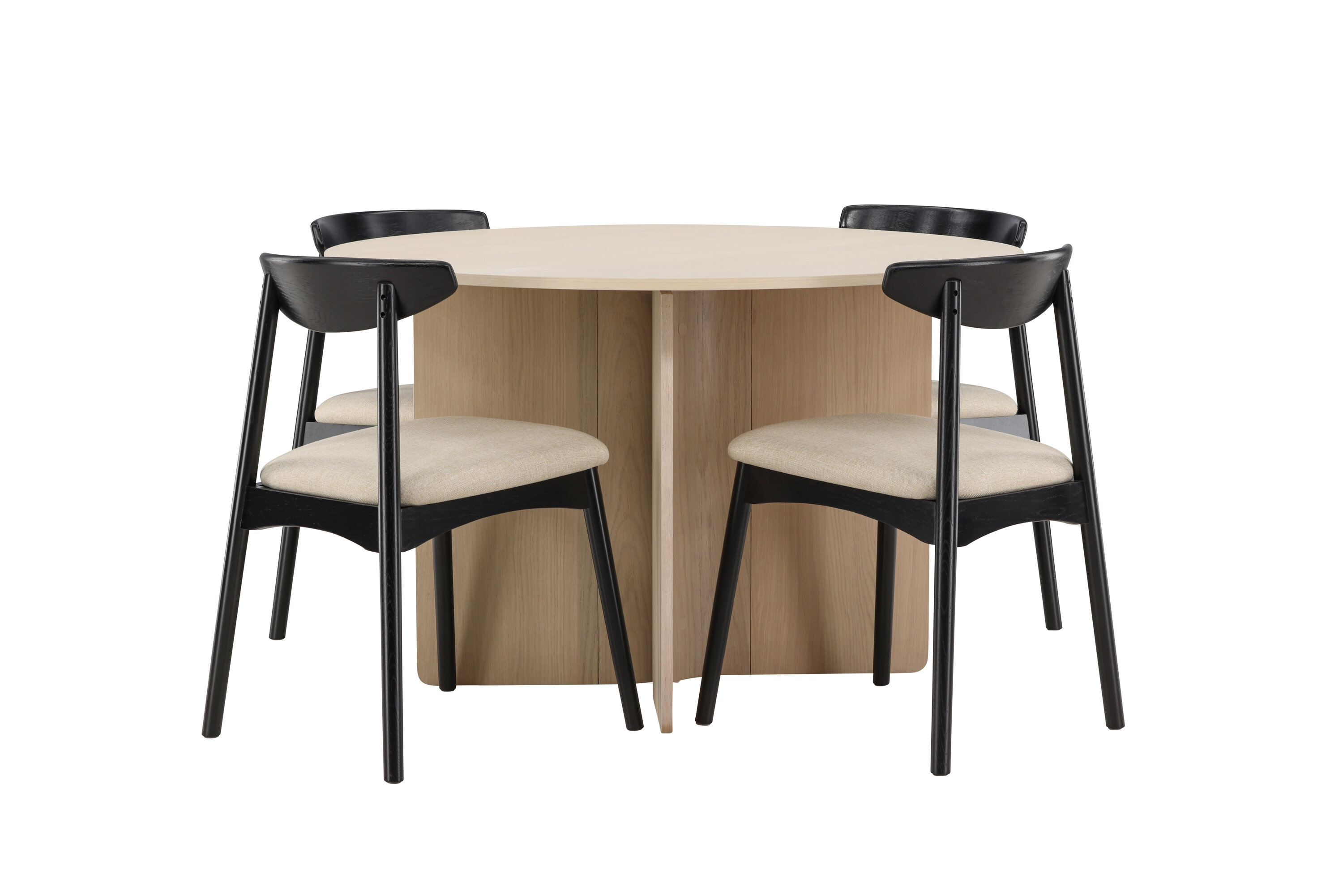 Tyresö, Ven ensemble repas rond blanchi, beige, noir sur fond clair