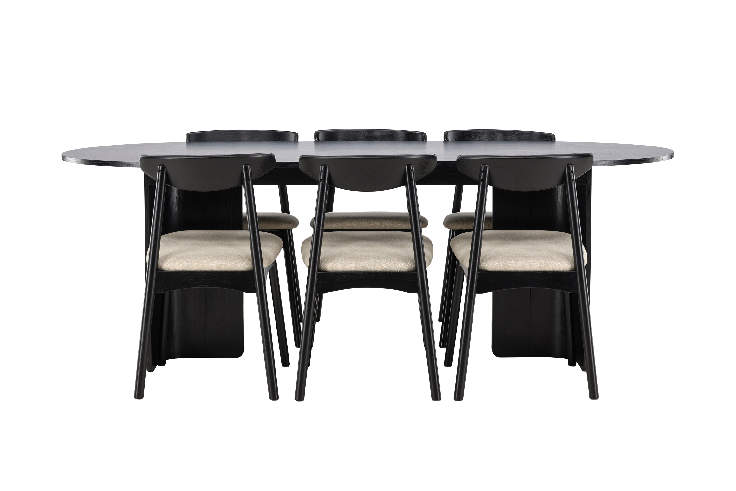 Tyresö, Ven ensemble repas rectangulaire noir, beige sur fond clair