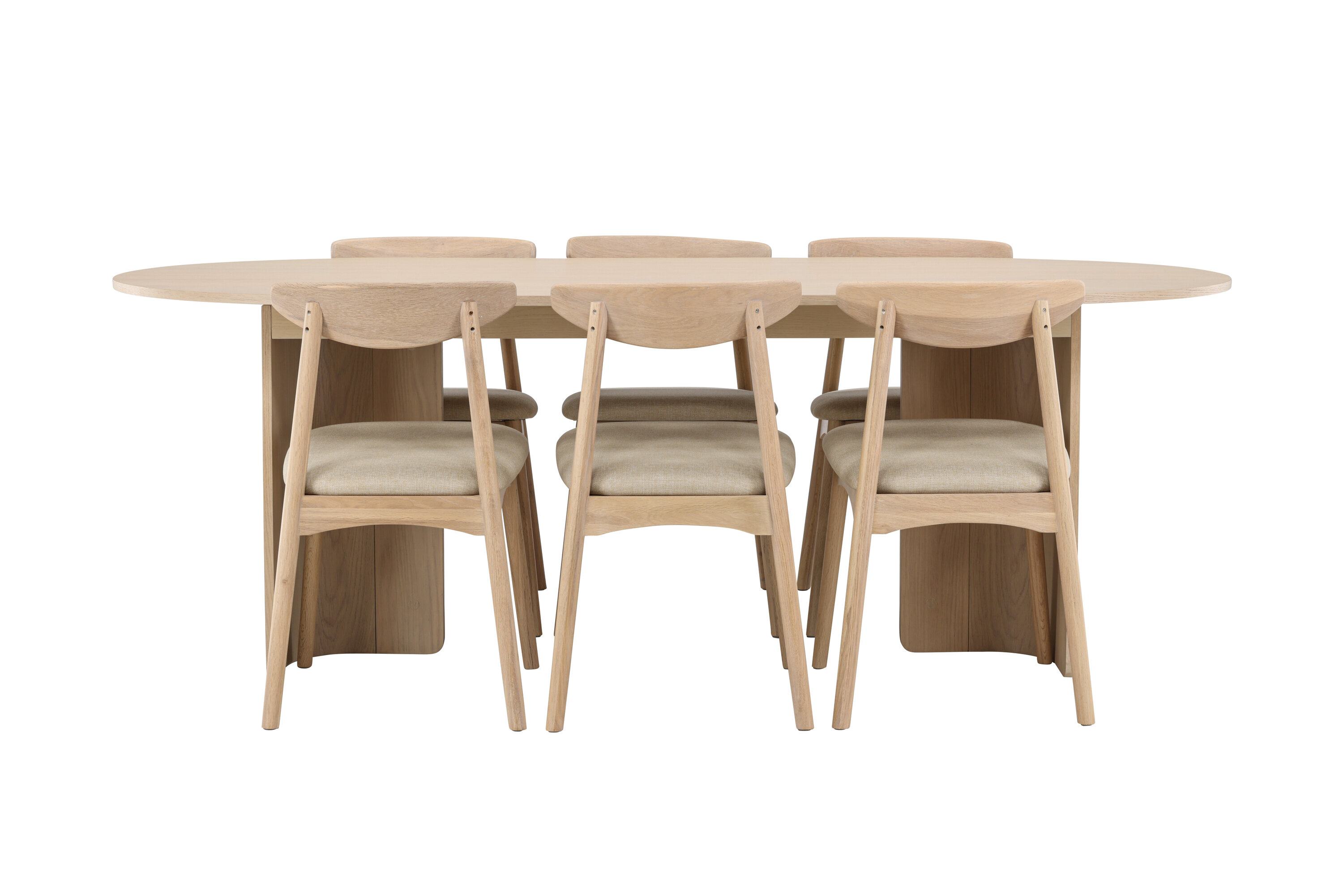 Tyresö, Ven ensemble repas rectangulaire blanchi, beige sur fond clair