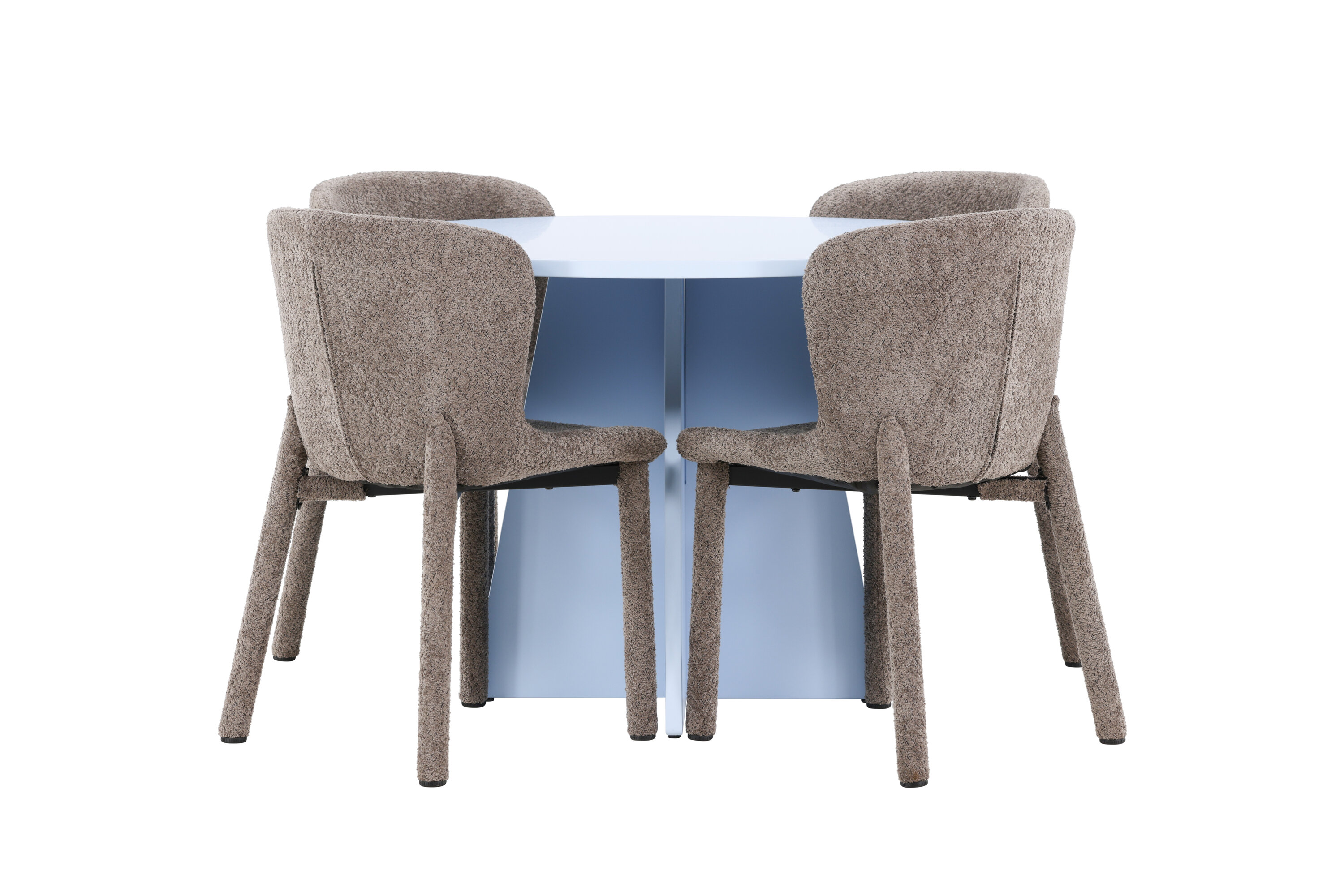 Bootcut, Astoria ensemble repas rond bleu, marron sur fond clair
