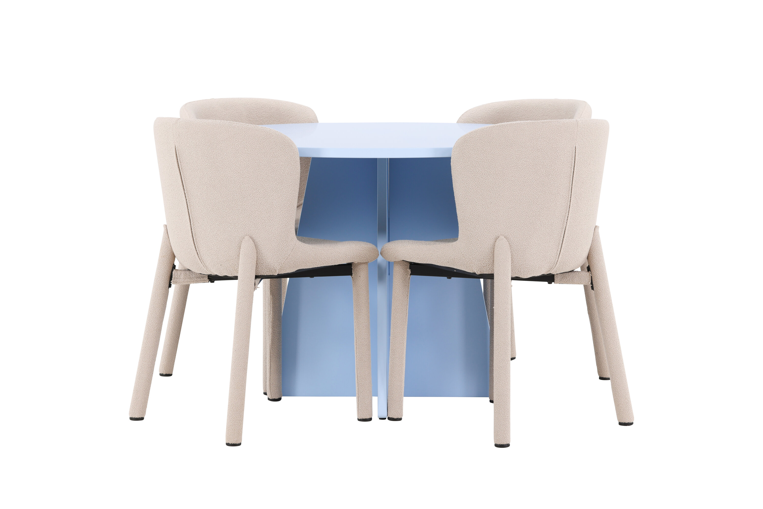 Bootcut, Astoria ensemble repas rond bleu, beige sur fond clair