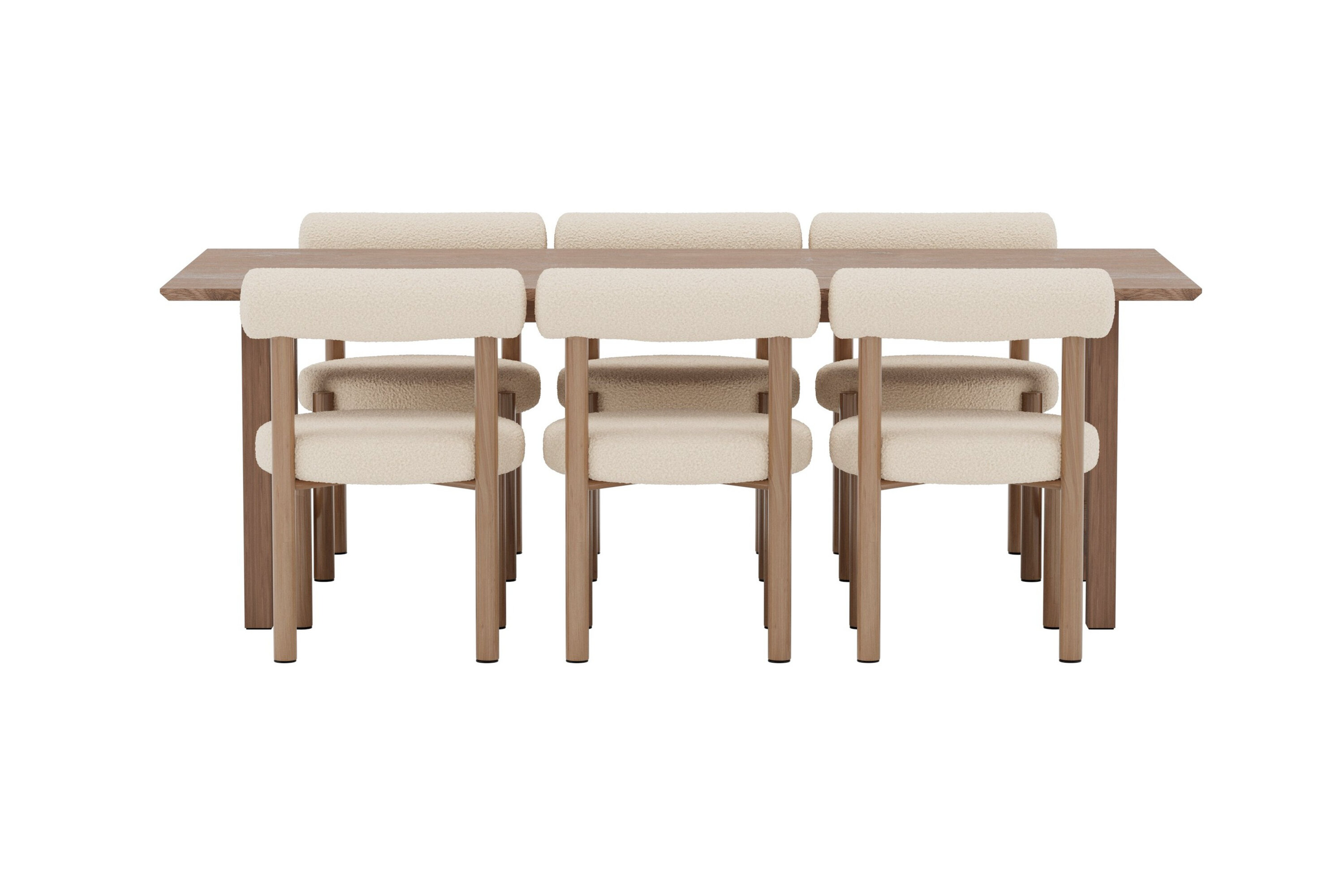 Count, Tillo ensemble repas rectangulaire marron, blanc sur fond clair