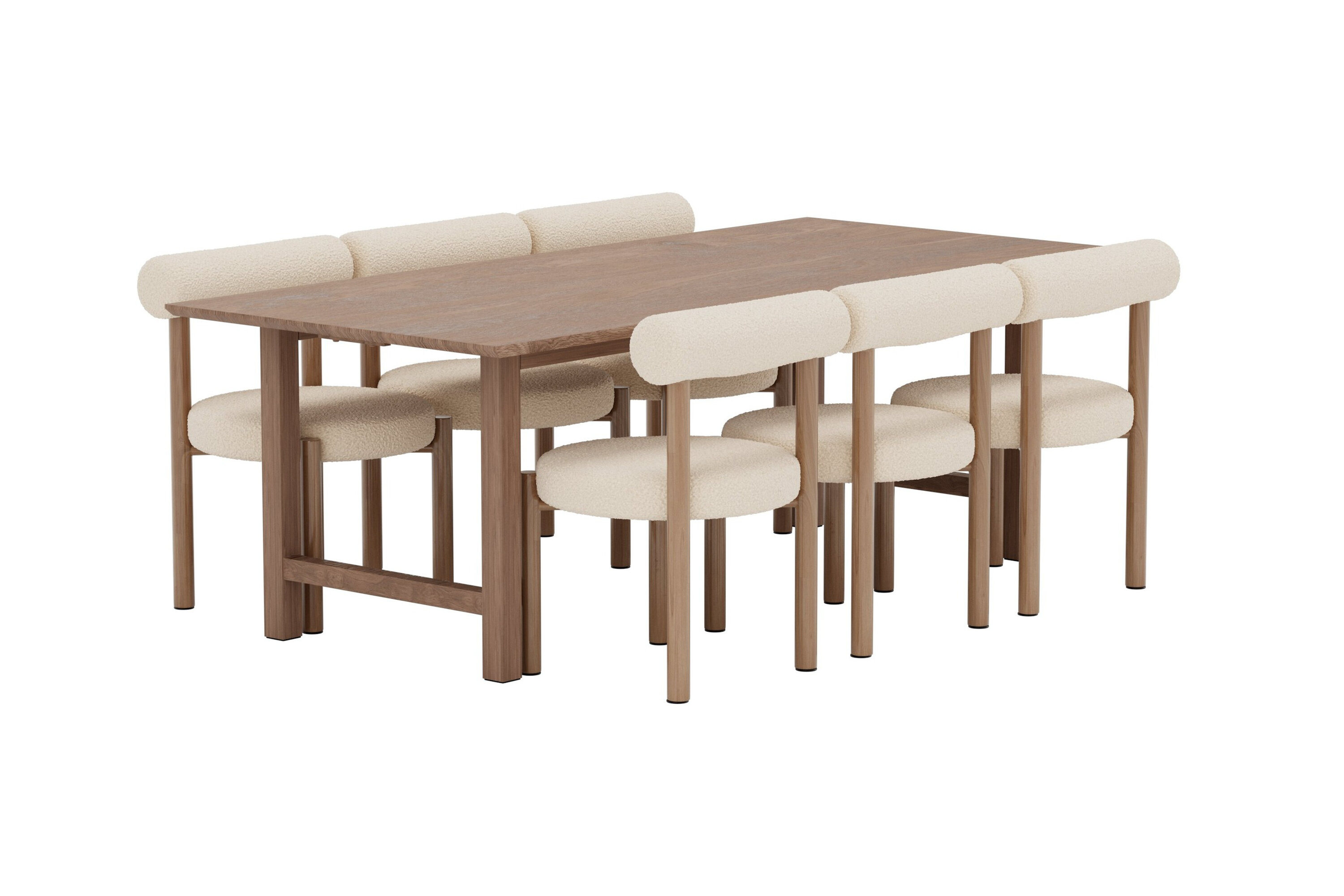 Count, Tillo ensemble repas rectangulaire marron, blanc sur fond clair